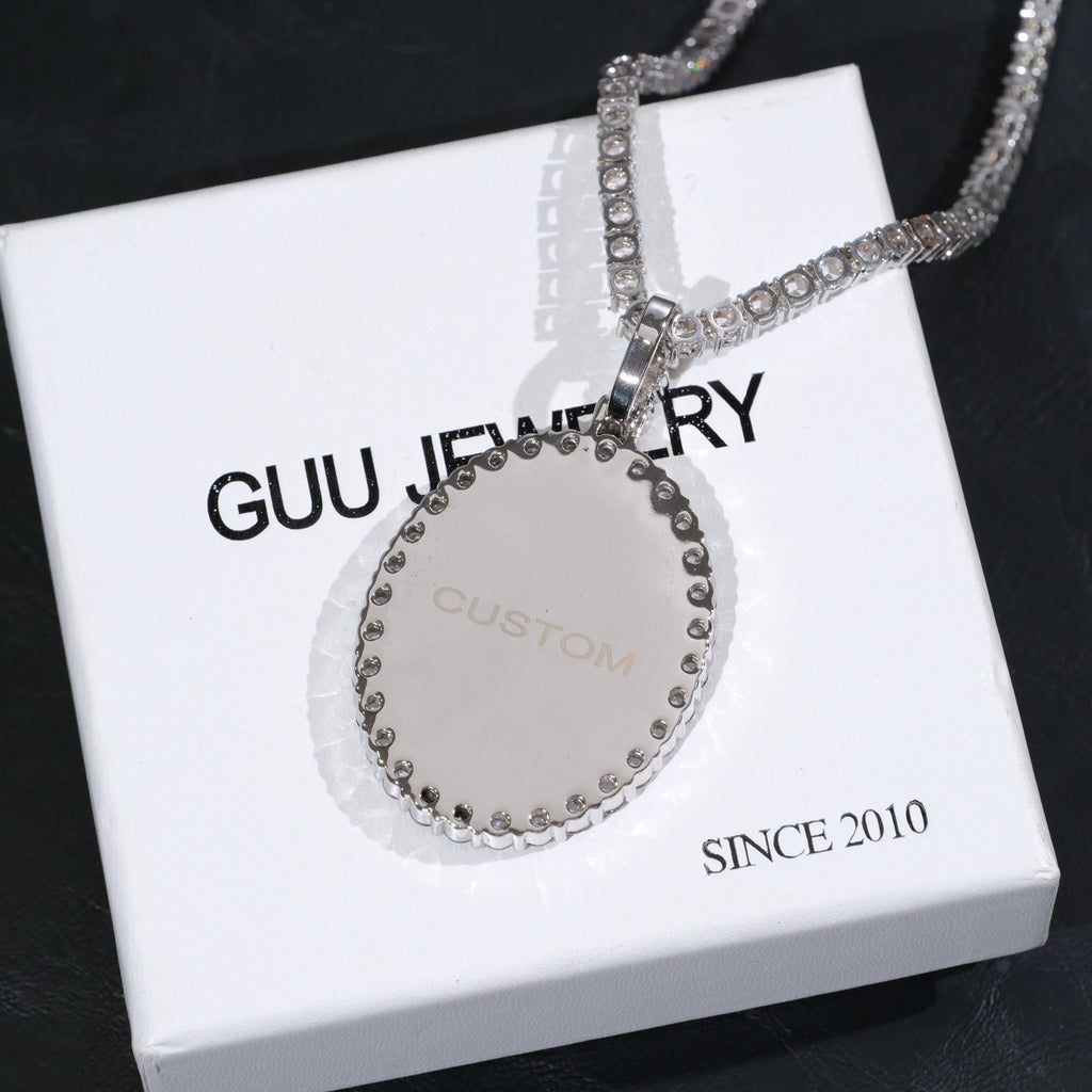 Large 3D Oval Custom Picture Pendant