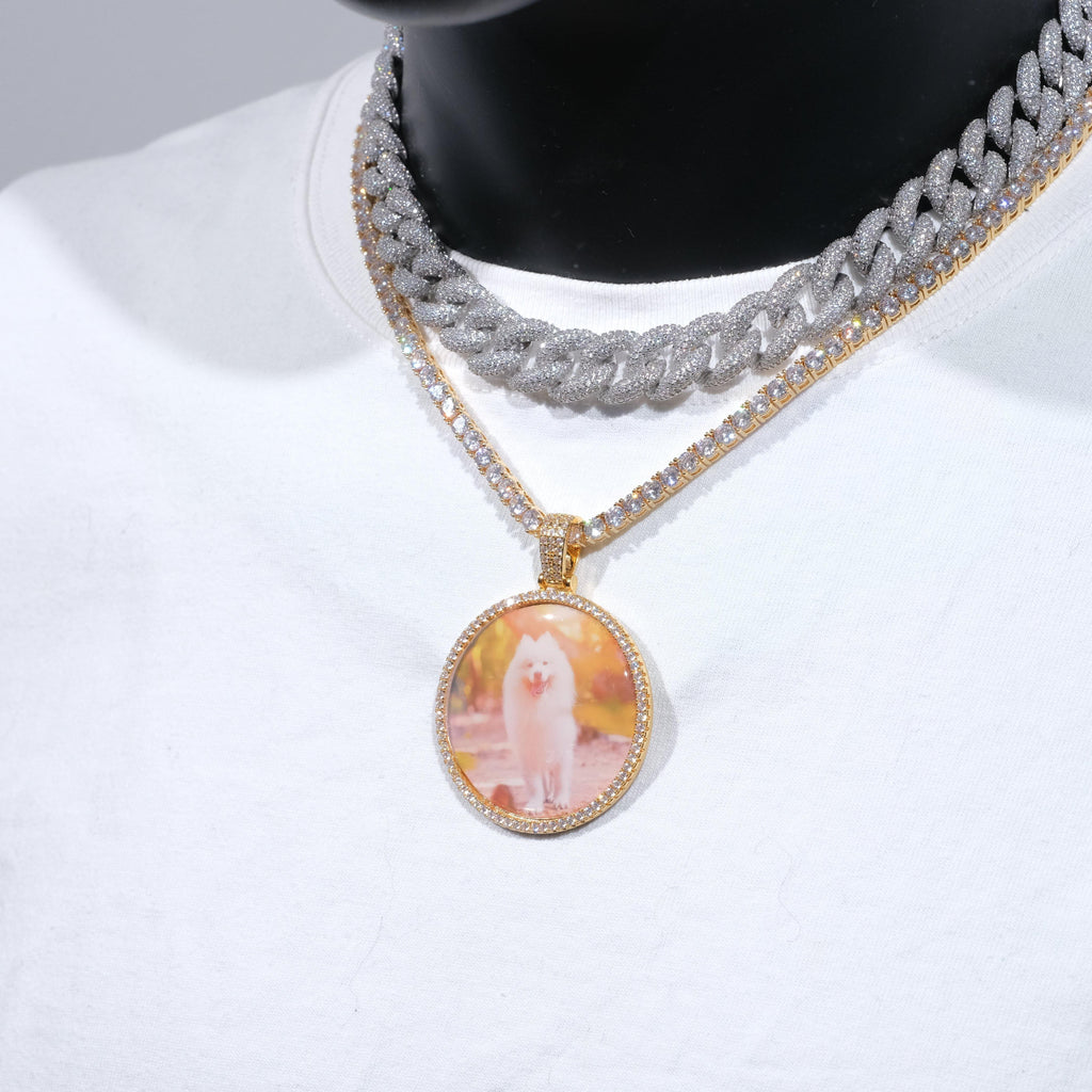 MEDIUM 3D CIRCLE CUSTOM PICTURE PENDANT