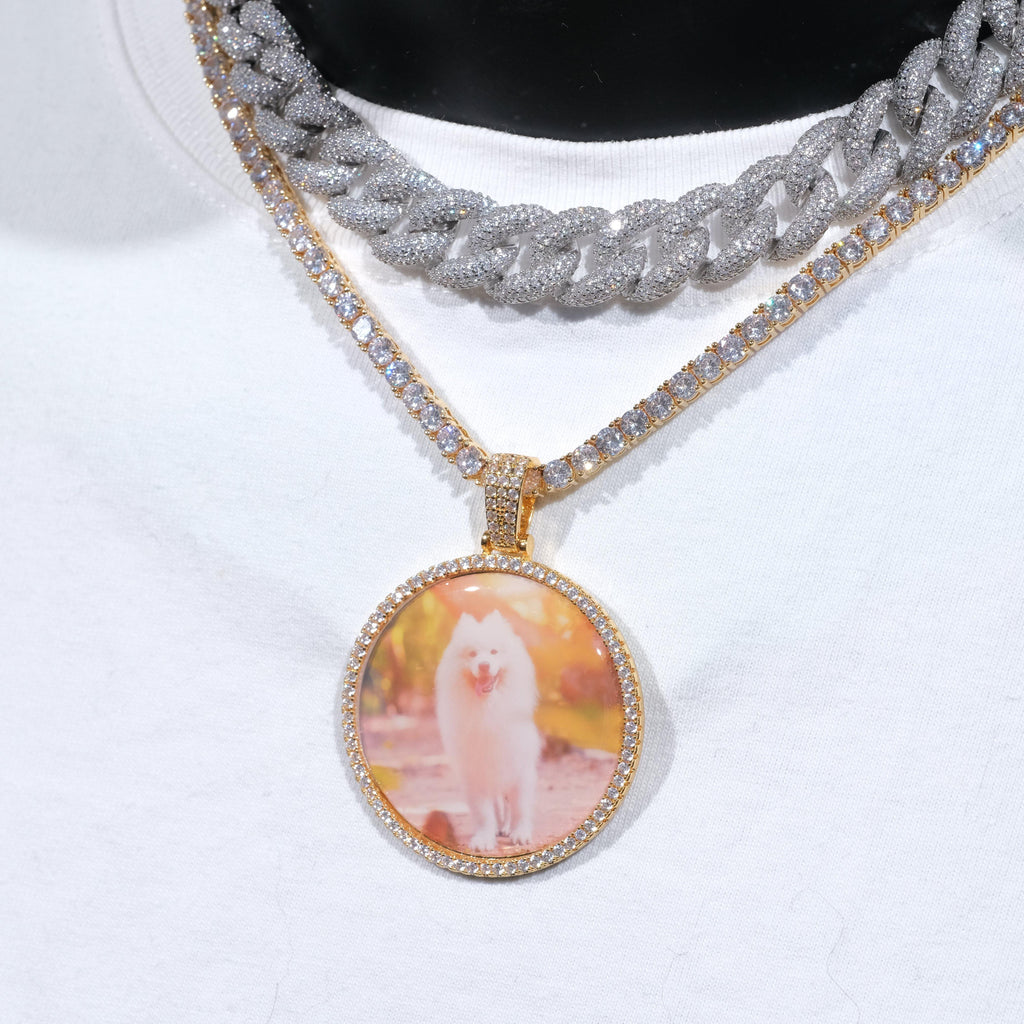 MEDIUM 3D CIRCLE CUSTOM PICTURE PENDANT