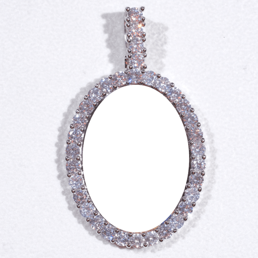 Large 3D Oval Custom Picture Pendant
