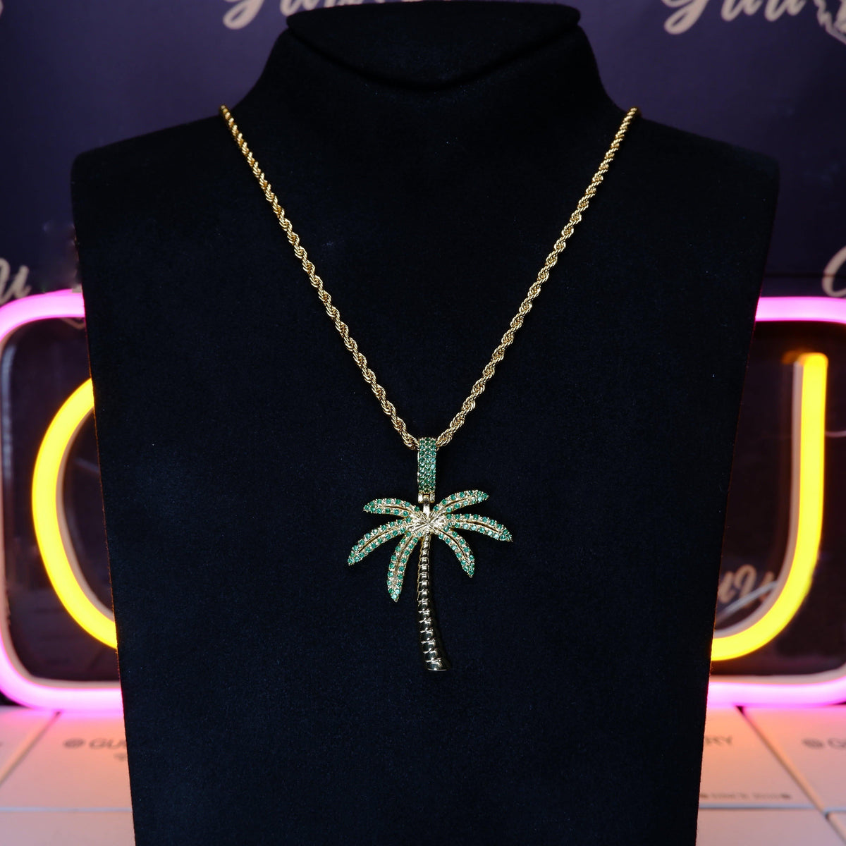 Iced Coconut tree Necklace
