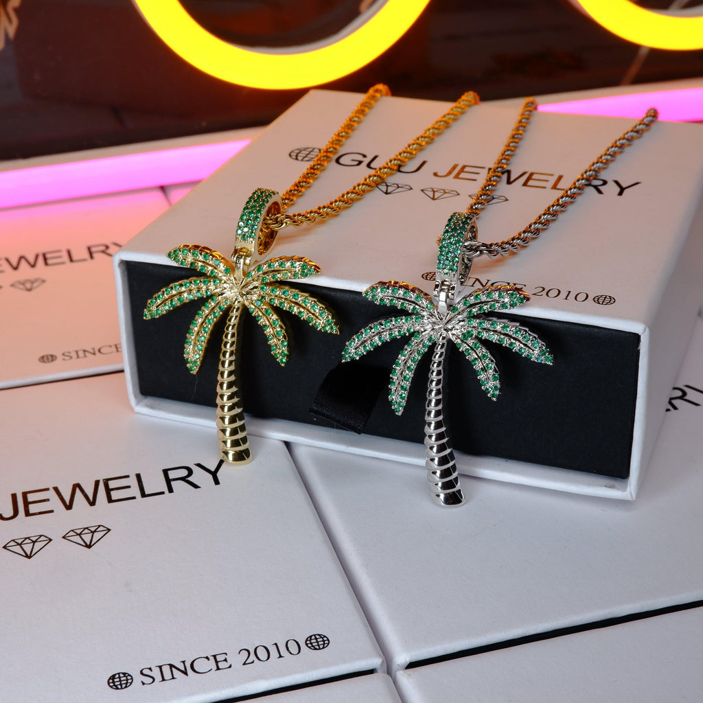 Iced Coconut tree Necklace