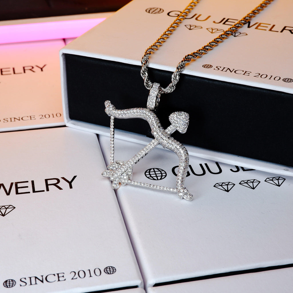 Iced 18K Gold-Plated Micro-inlay AAA CZ Cupid Arrow Necklace