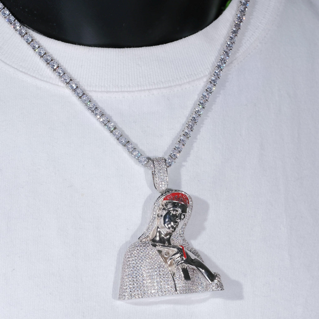 Iced Mary With Gun Necklace