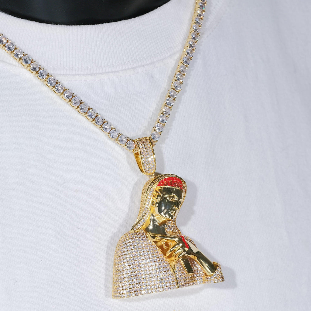 Iced Mary With Gun Necklace