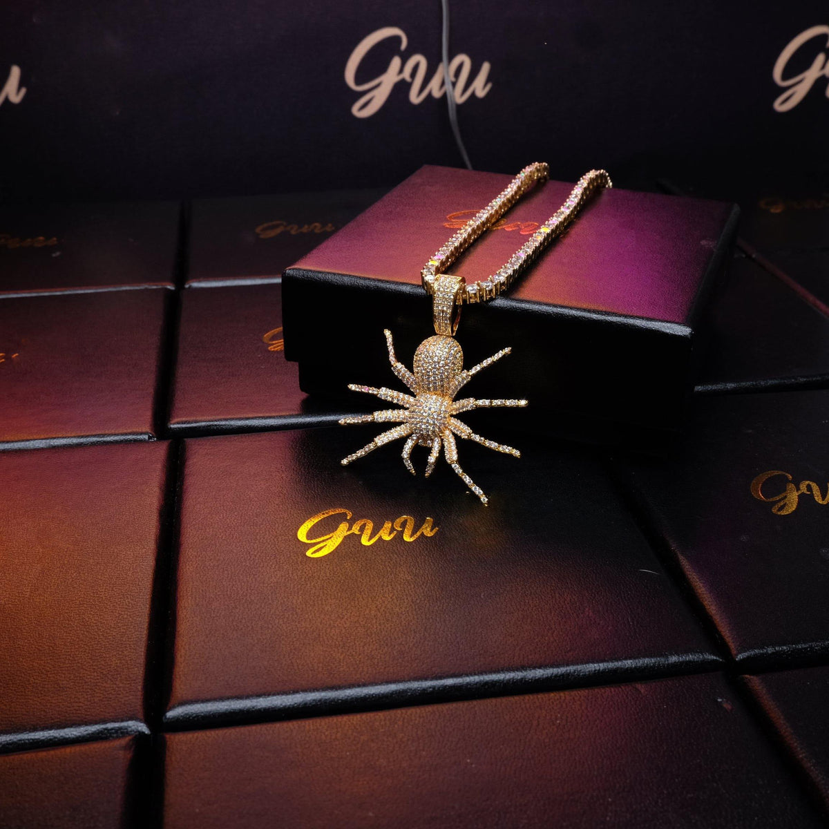 18K Gold-Plated AAA CZ Spider Pendant Necklace