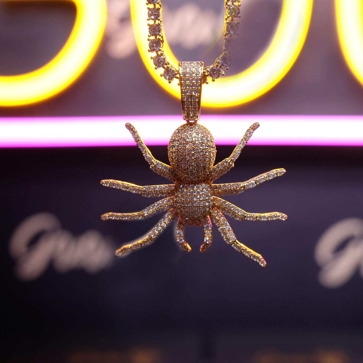 18K Gold-Plated AAA CZ Spider Pendant Necklace