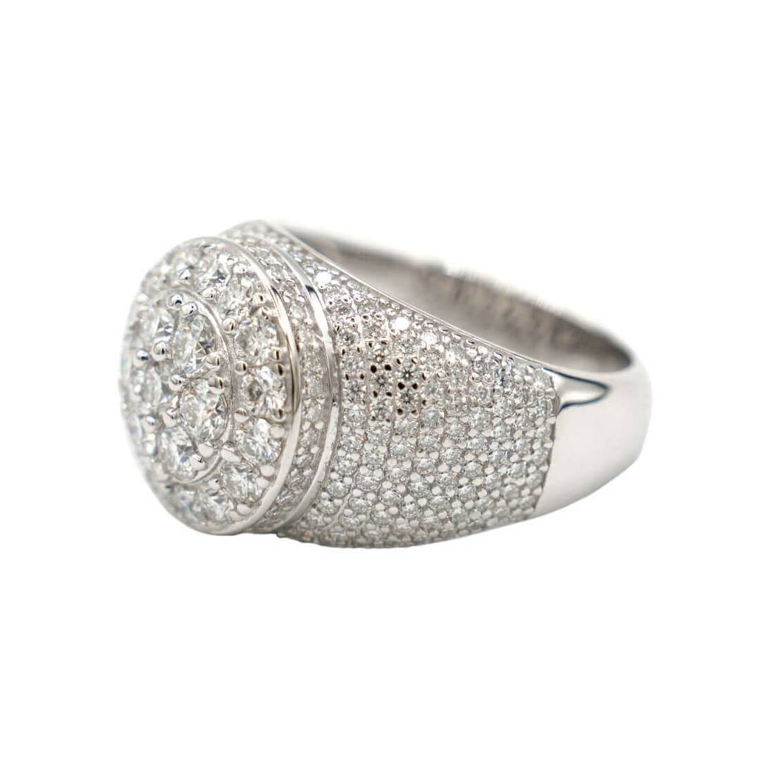 Women's Moissanite Diamond Cluster Ring in White Gold Vermeil
