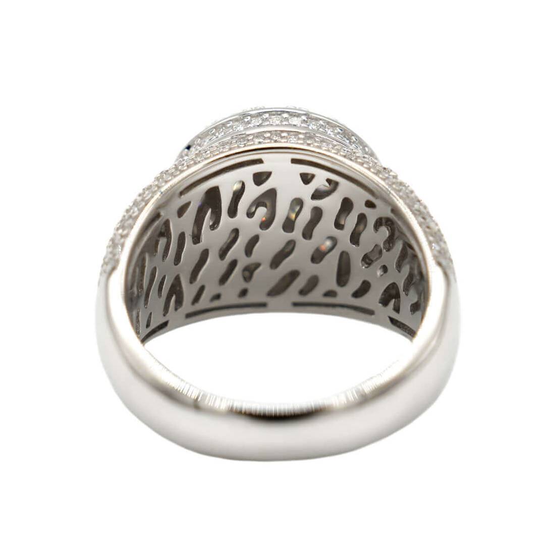 Women's Moissanite Diamond Cluster Ring in White Gold Vermeil