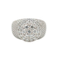 Women's Moissanite Diamond Cluster Ring in White Gold Vermeil