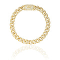 Women's Moissanite Diamond Cuban Bracelet in Yellow Gold Vermeil - 8.5MM