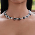 Diamond Multi Cross Black Necklace in White Gold