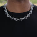 Diamond Multi Cross Black Necklace in White Gold
