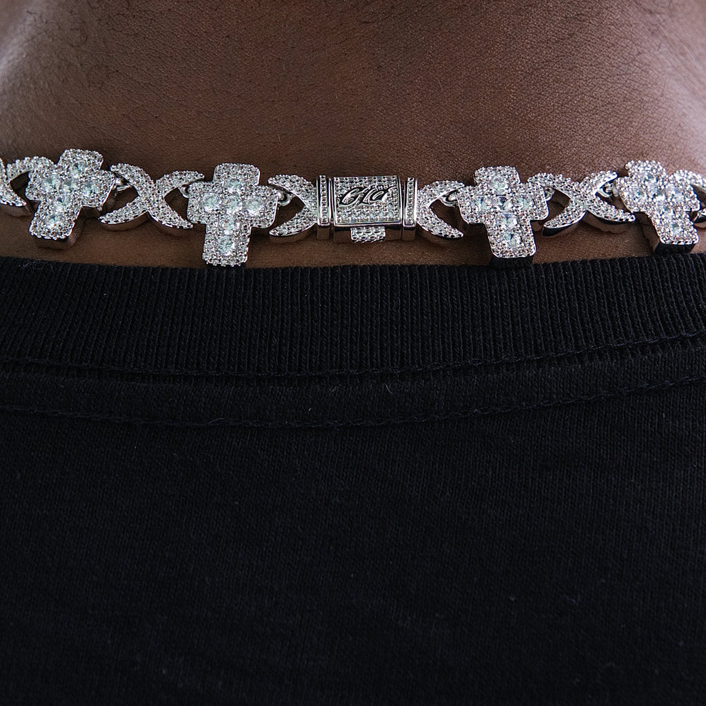 Diamond Multi Cross Necklace in White Gold