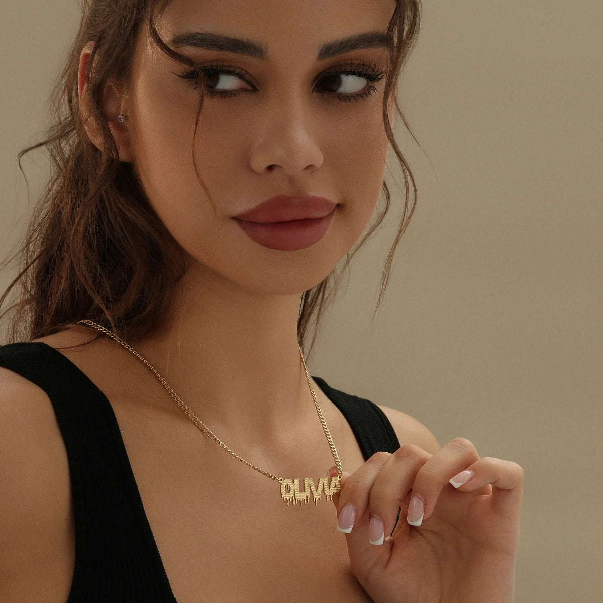 Drippy Name Necklace w/ Cuban Chain