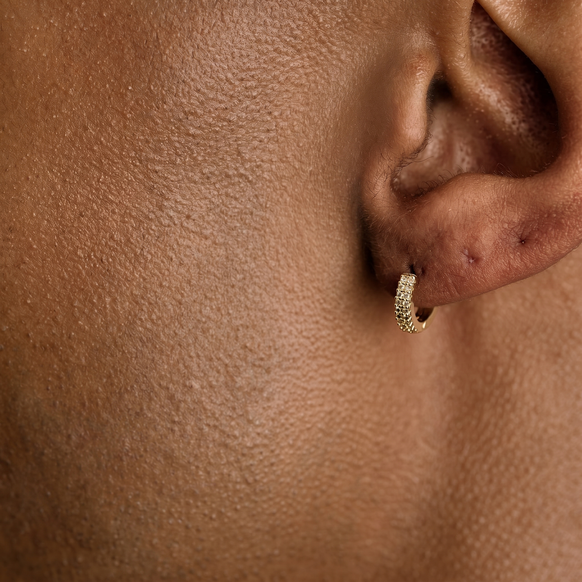GLD Double Row Hoop Earrings in Yellow Gold