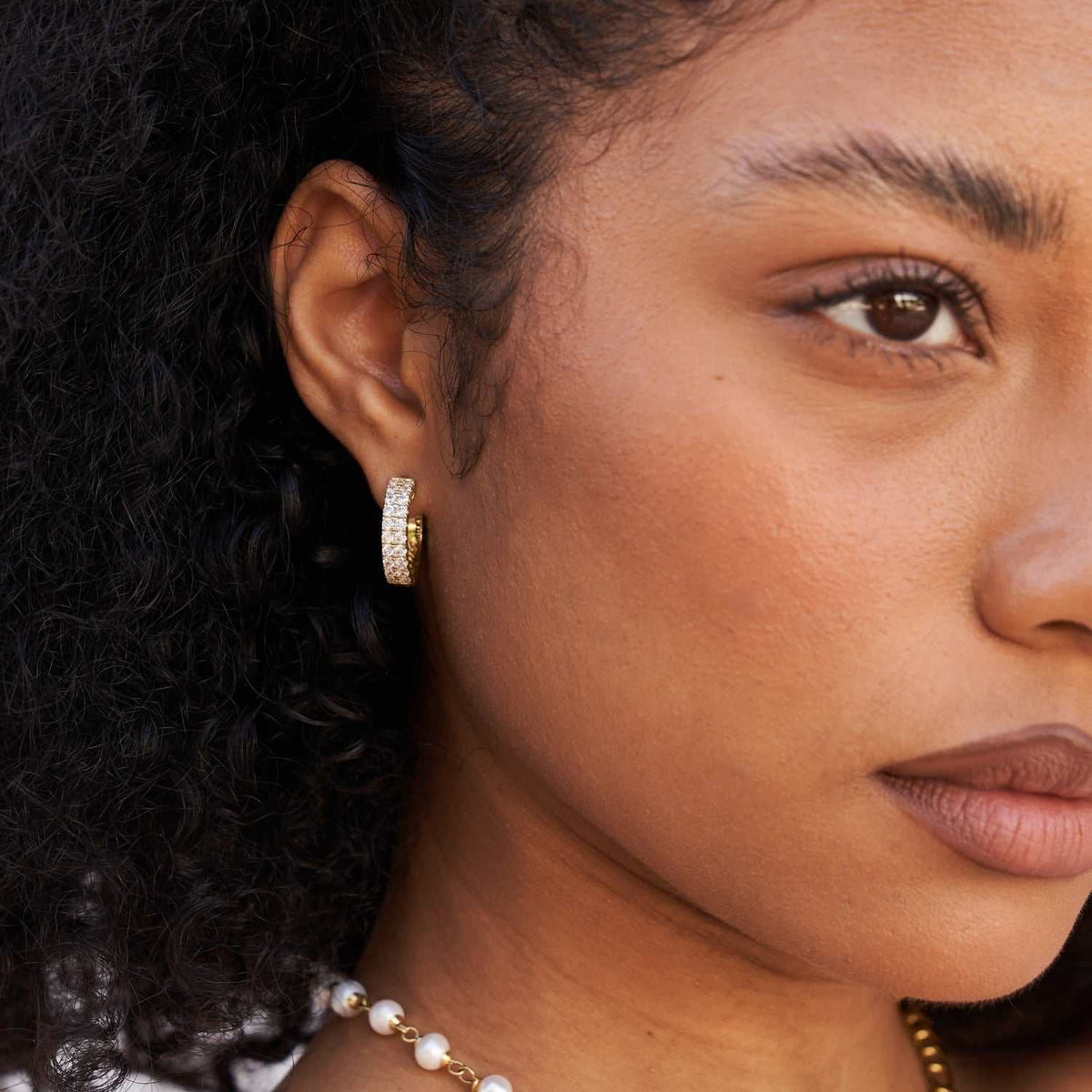 GLD Double Row Hoop Earrings in Yellow Gold