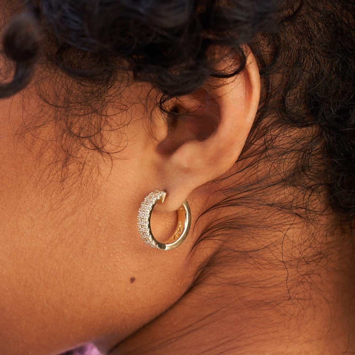 GLD Double Row Hoop Earrings in Yellow Gold