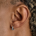 GLD Double Row Hoop Earrings in White Gold