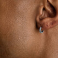 Double Row Hoop Earrings in White Gold