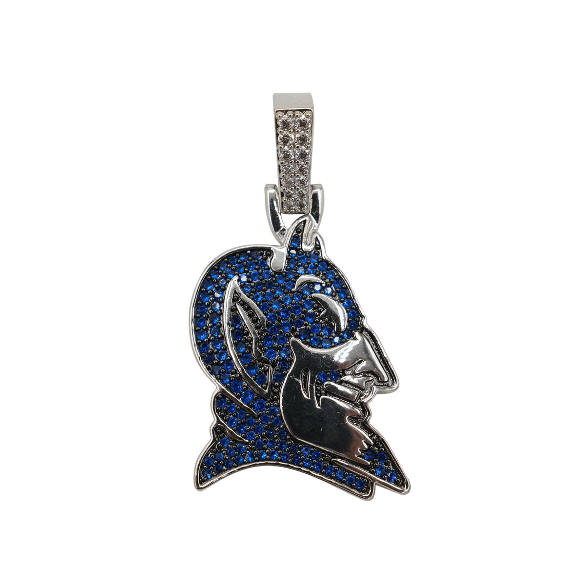 Duke Blue Devil Head in White Gold