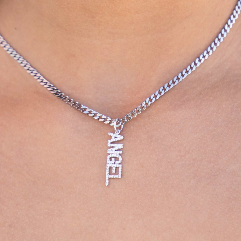 "Angel" Pendant - White Gold