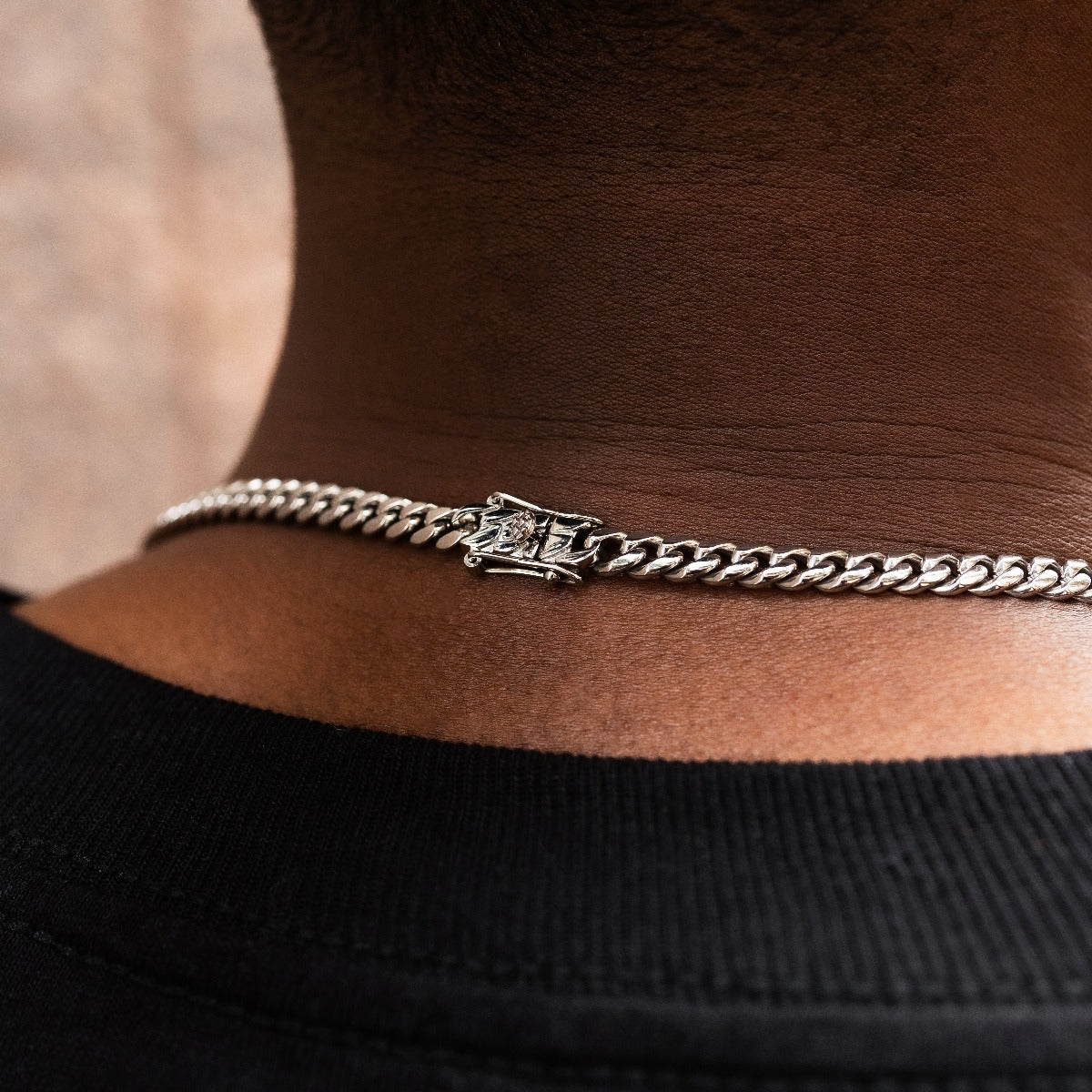 GLD Cuban Link Chain in White Gold - 5mm