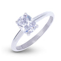 Elongated Cushion Single Stone Lab Diamond Engagement Ring in Solid White Gold