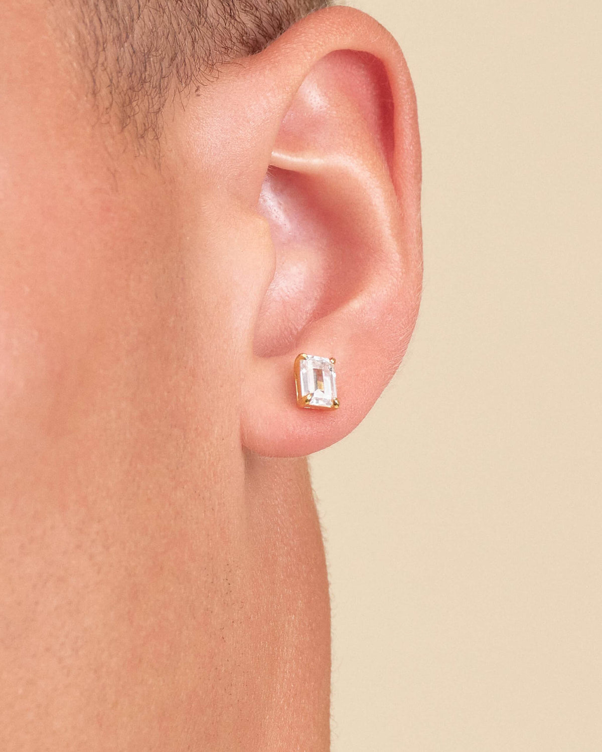 Emerald Cut Stud Earrings  5mm x 7mm