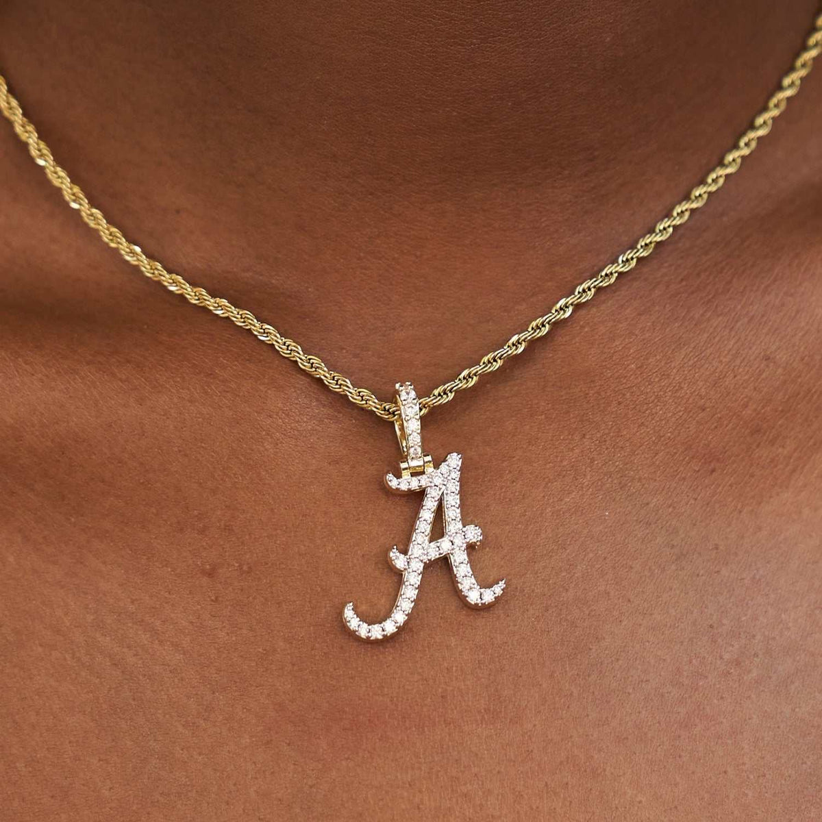 Alabama Crimson Tide Official NCAA Micro Logo Pendant - Yellow Gold
