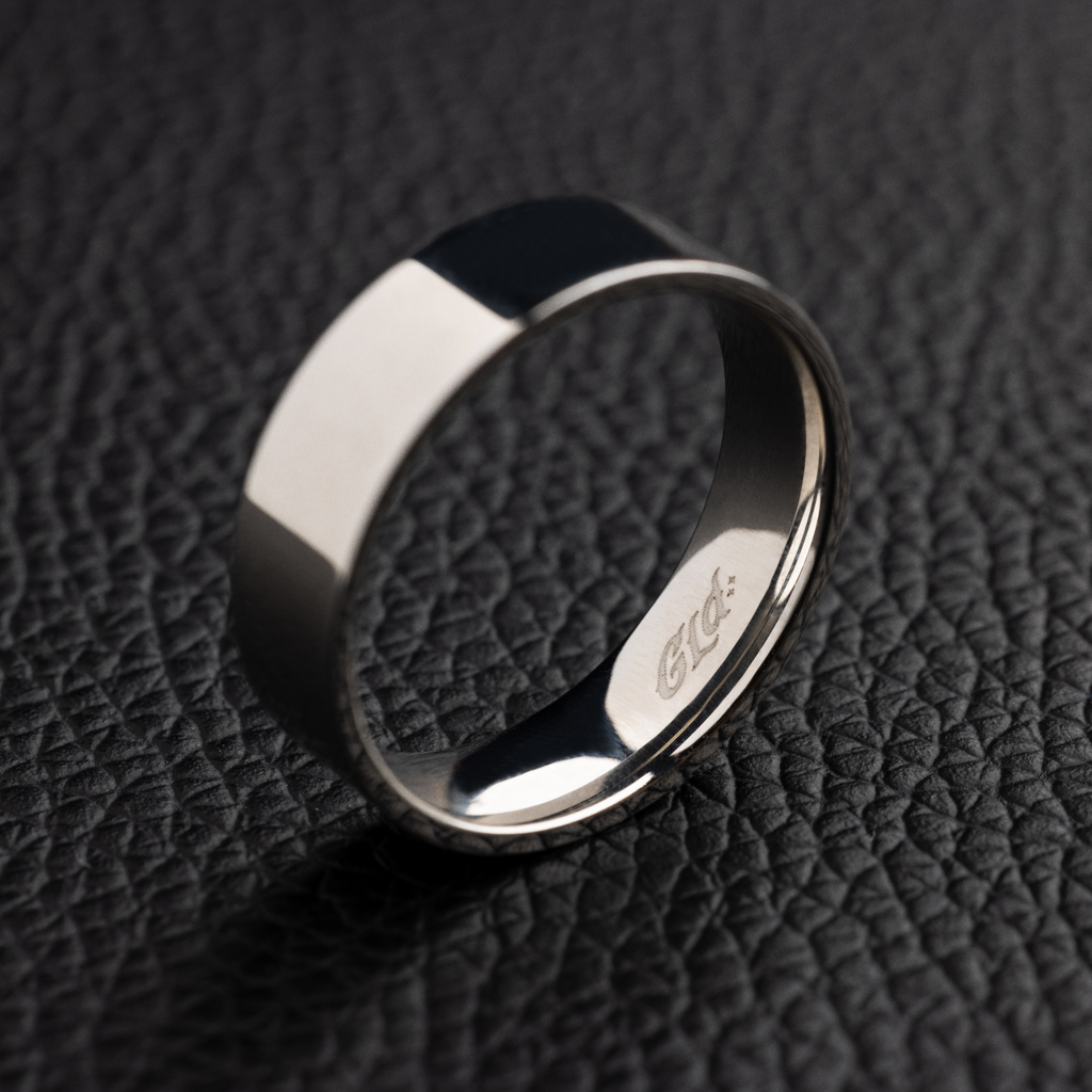 Flat Band Ring in White Gold - 6mm