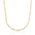 Figaro Chain in Hollow Yellow Gold - 4mm