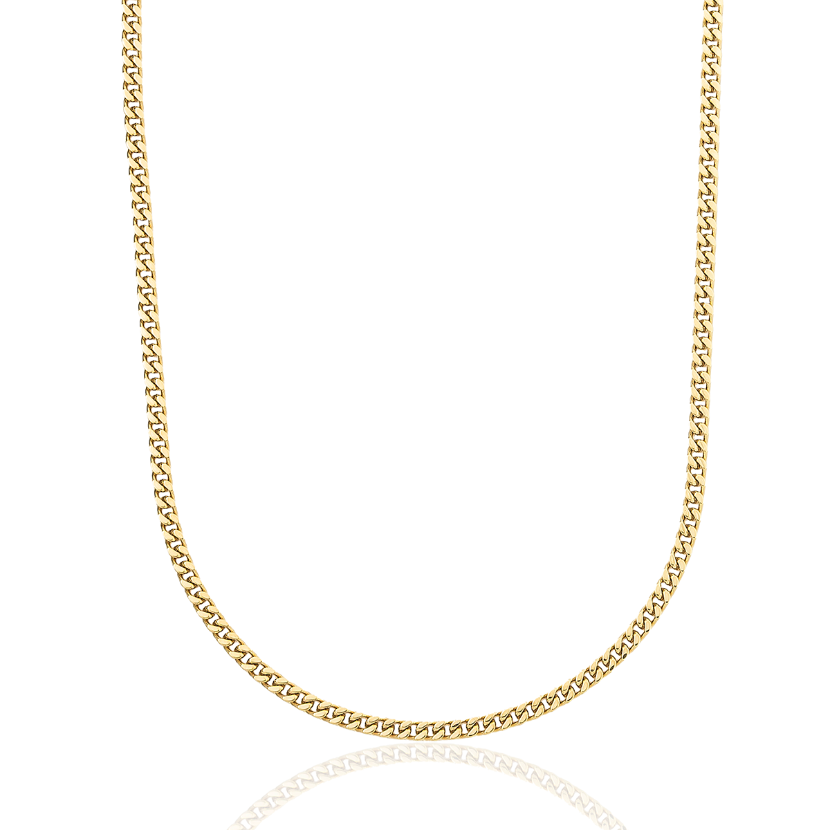 GLD Micro Cuban Chain in Yellow Gold- 3mm