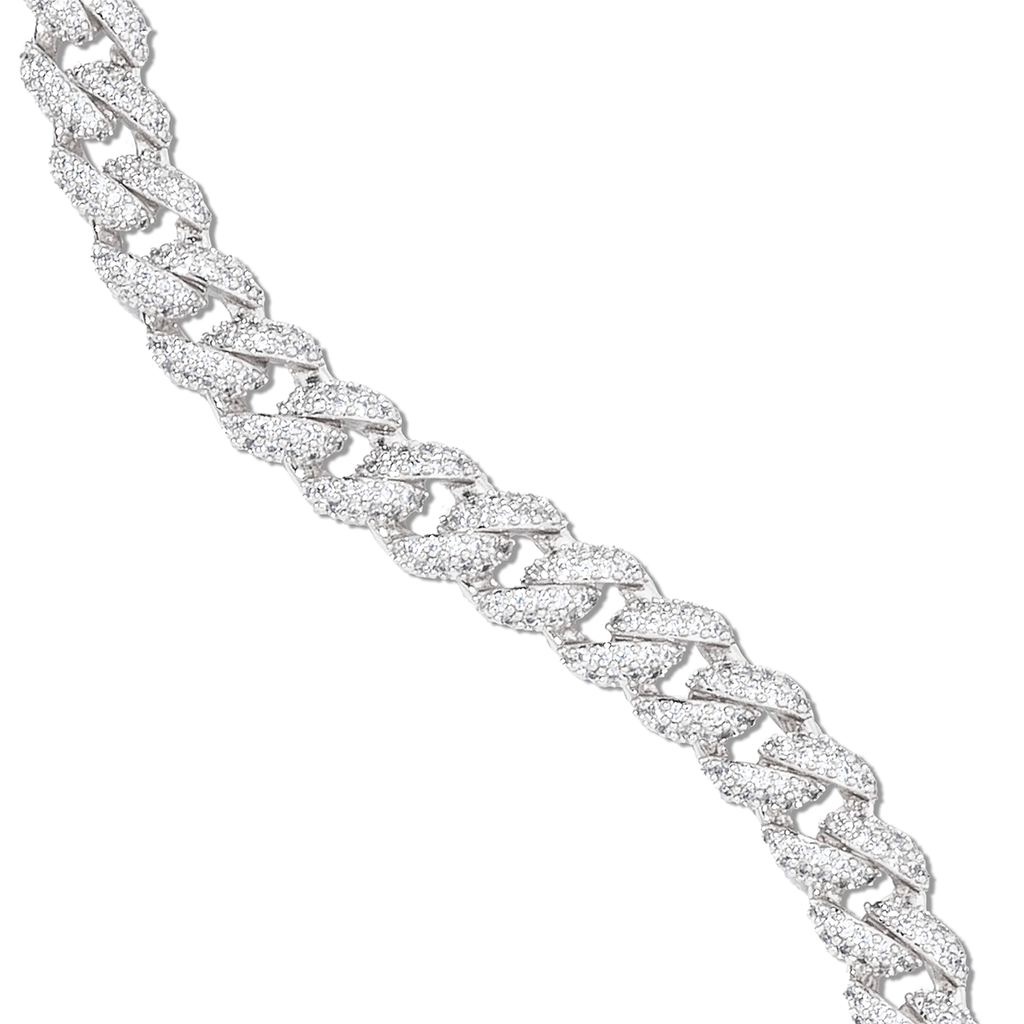 GLD Diamond Cuban Chain in White Gold - 8.5mm
