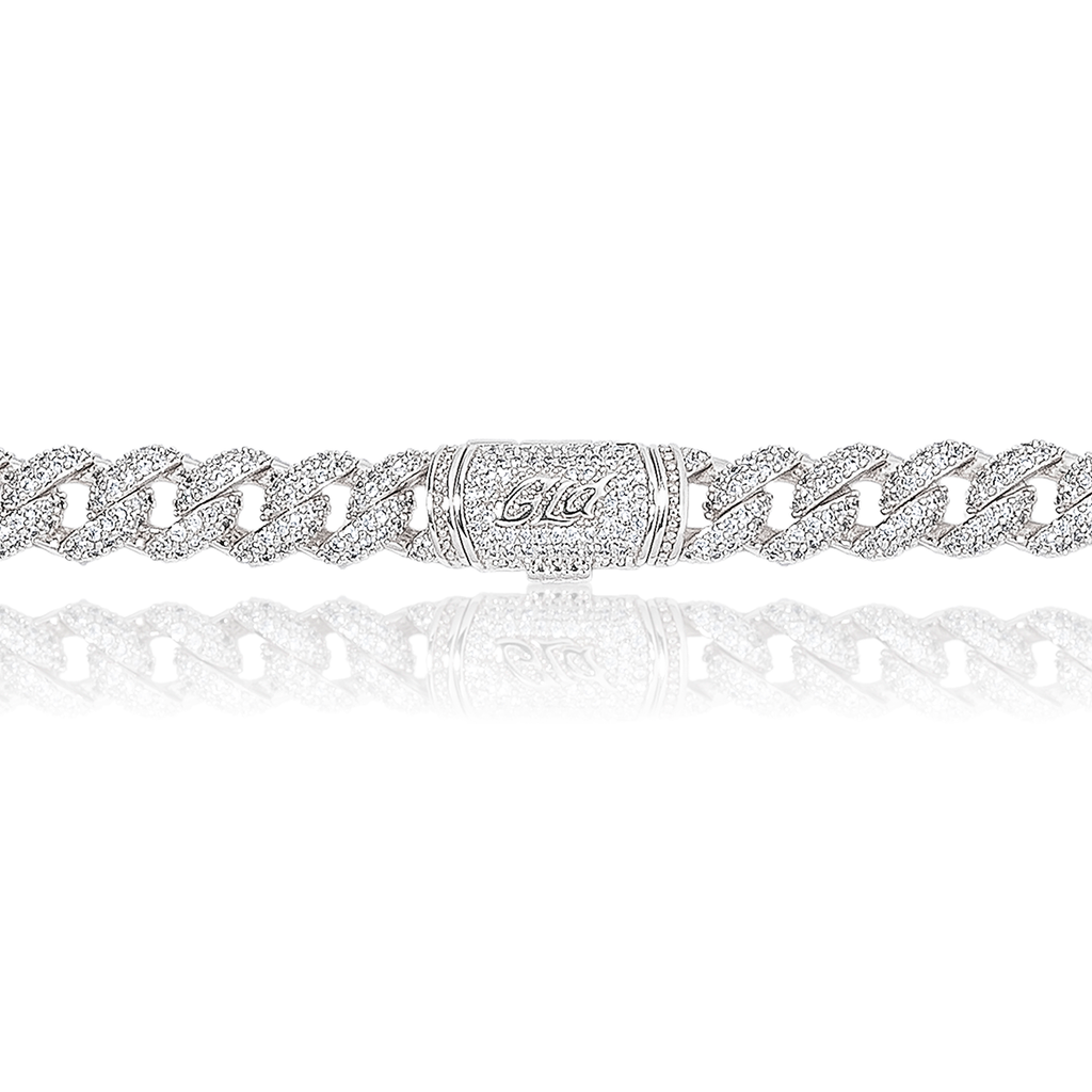 GLD Diamond Cuban Chain in White Gold - 8.5mm