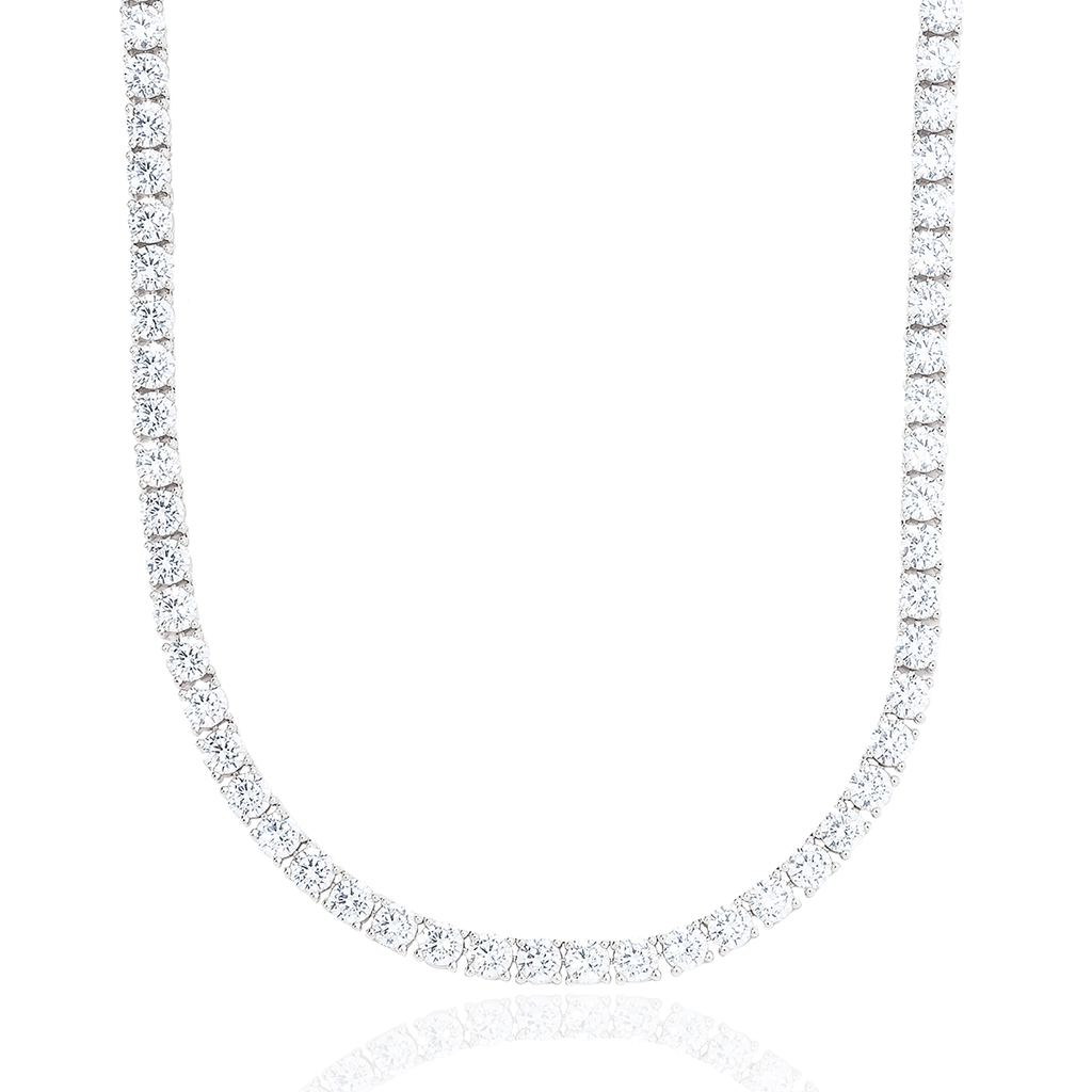 Diamond Tennis Necklace in White Gold- 5mm