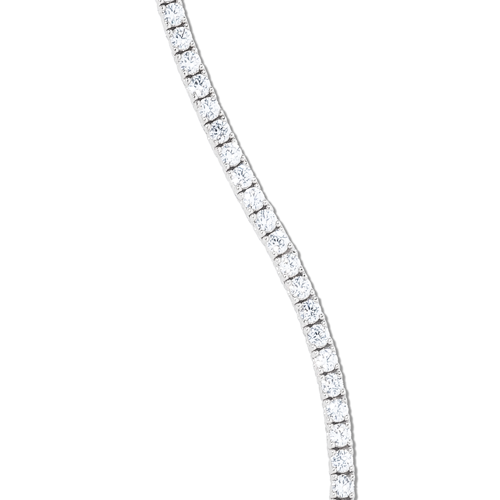 GLD Diamond Tennis Necklace in White Gold- 3mm