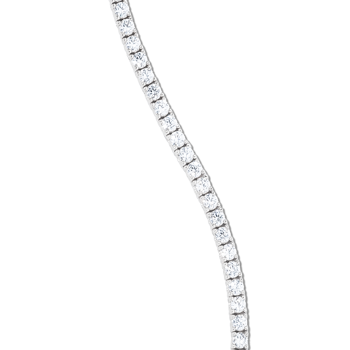 GLD Diamond Tennis Necklace in White Gold- 3mm