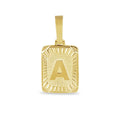 Square Initial Pendant in Yellow Gold