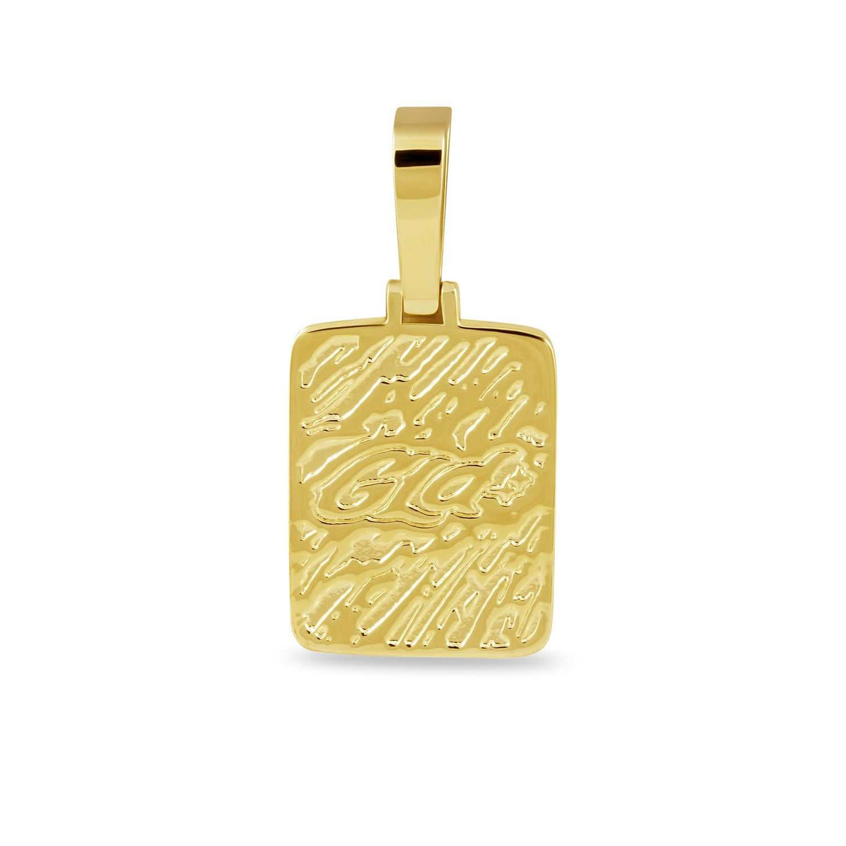 Square Initial Pendant in Yellow Gold