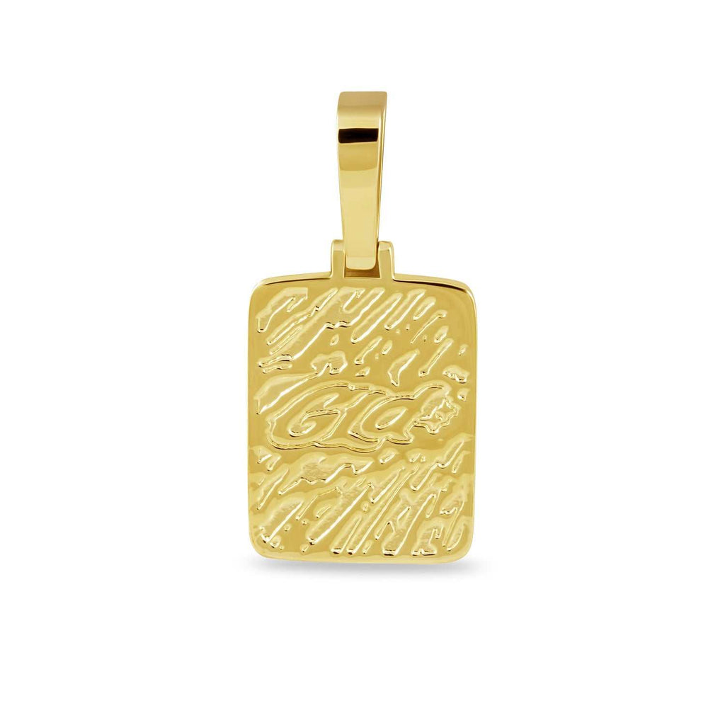 Square Initial Pendant in Yellow Gold
