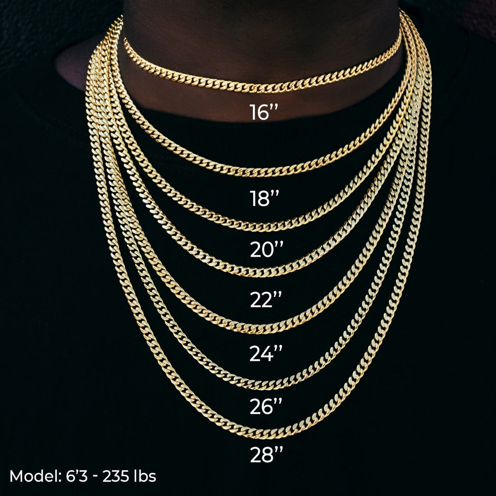 Miami Cuban Chain in Hollow Yellow Gold - 8mm