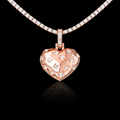 Diamond GLD Star Heart Pendant in Rose Gold