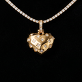 Diamond GLD Star Heart Pendant in Yellow Gold