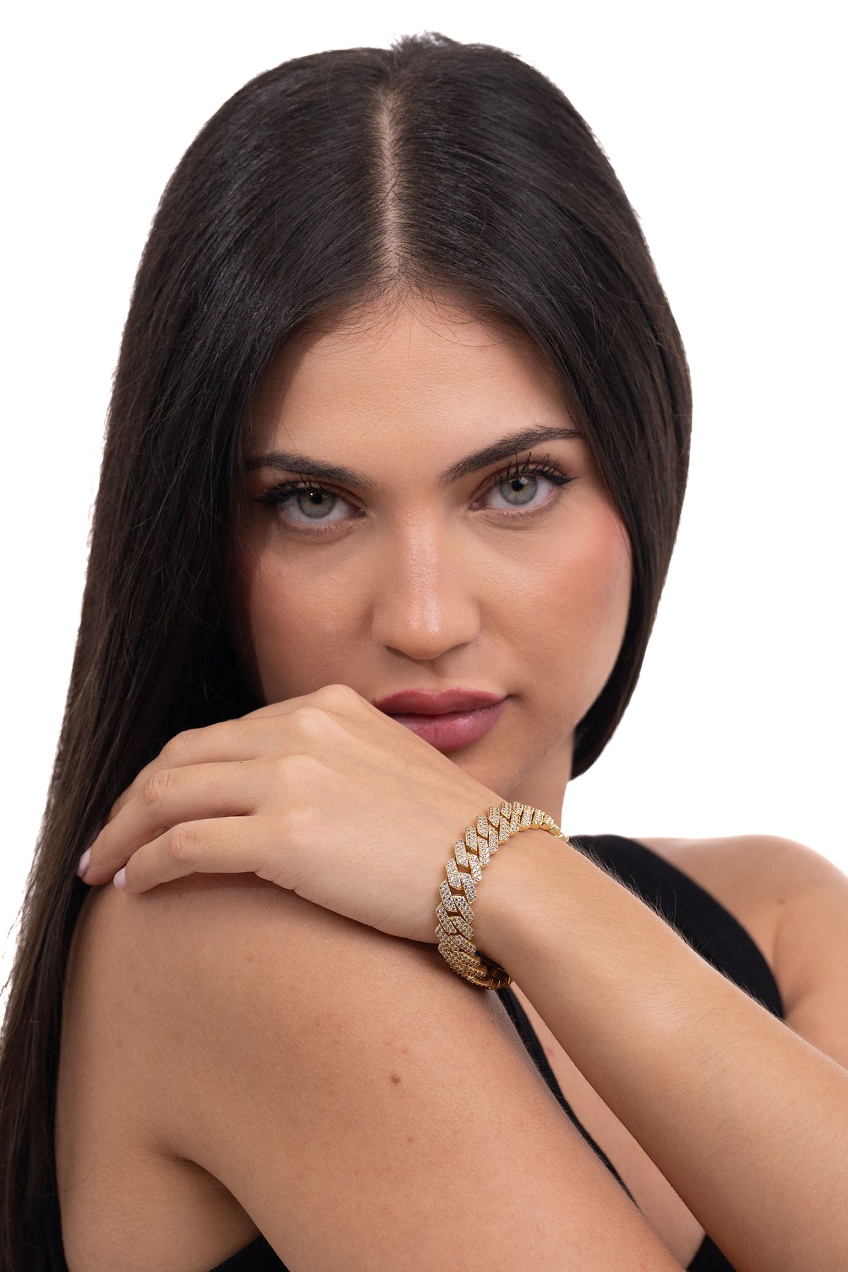 Nordstrom- Diamond Prong Link Bracelet in Yellow Gold - 12mm