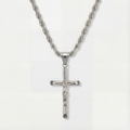 Rope Chain 4mm + Crucifix Pendant (Silver)