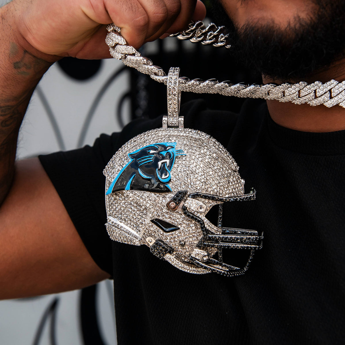 Giant Carolina Panthers Official NFL Helmet Pendant