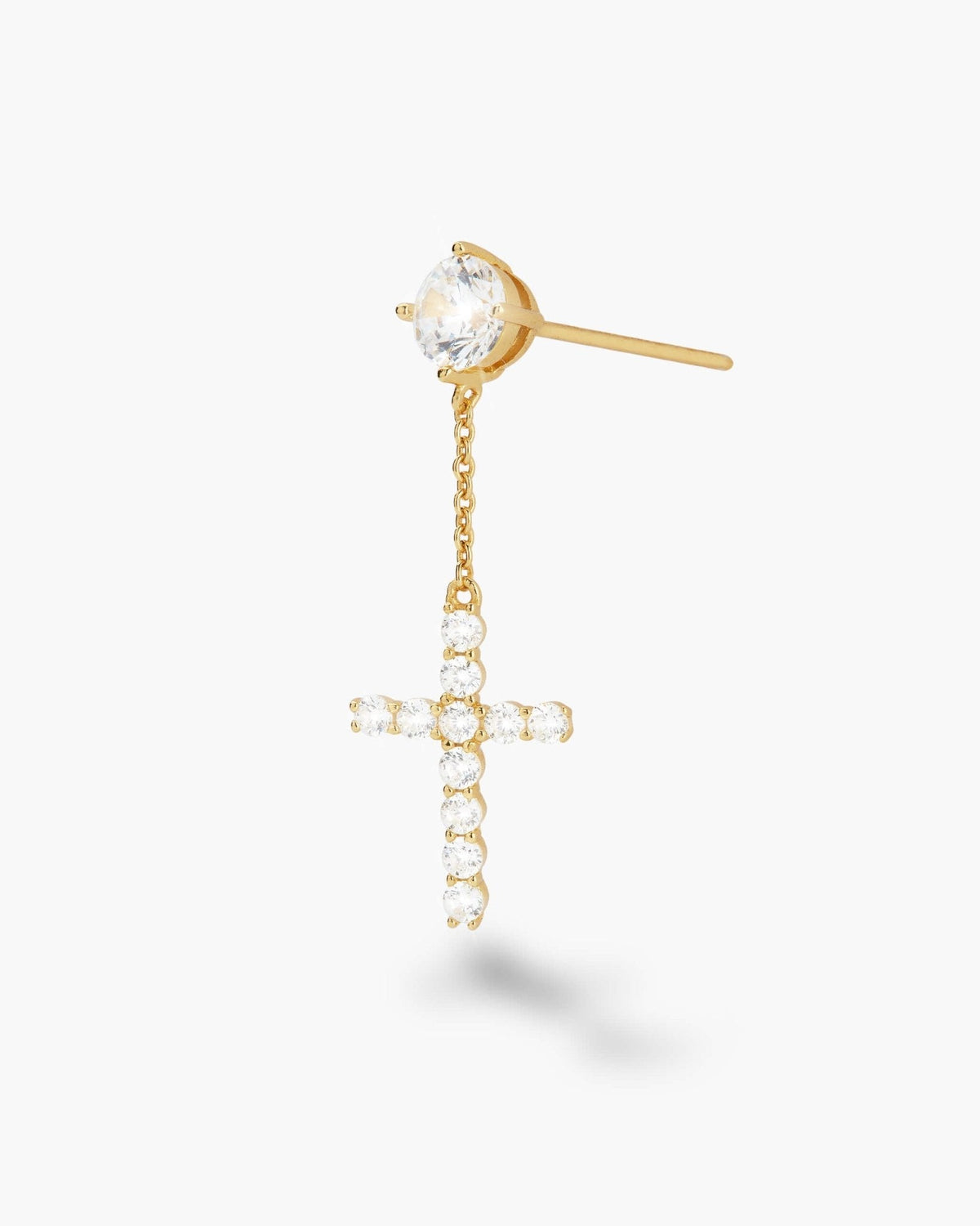 Hanging Cross Stud Earring