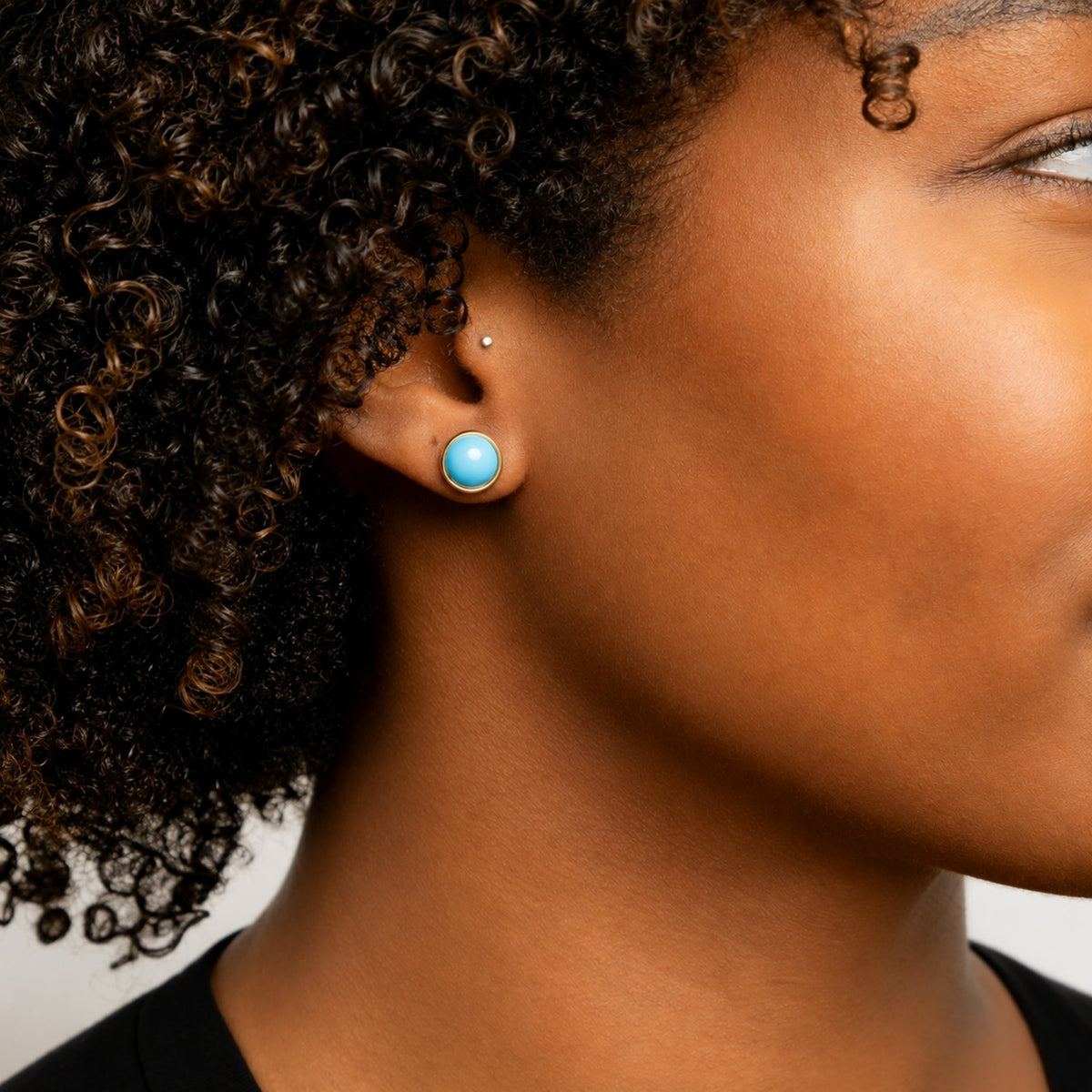 Heirloom Turquoise Bezel Stud Earrings