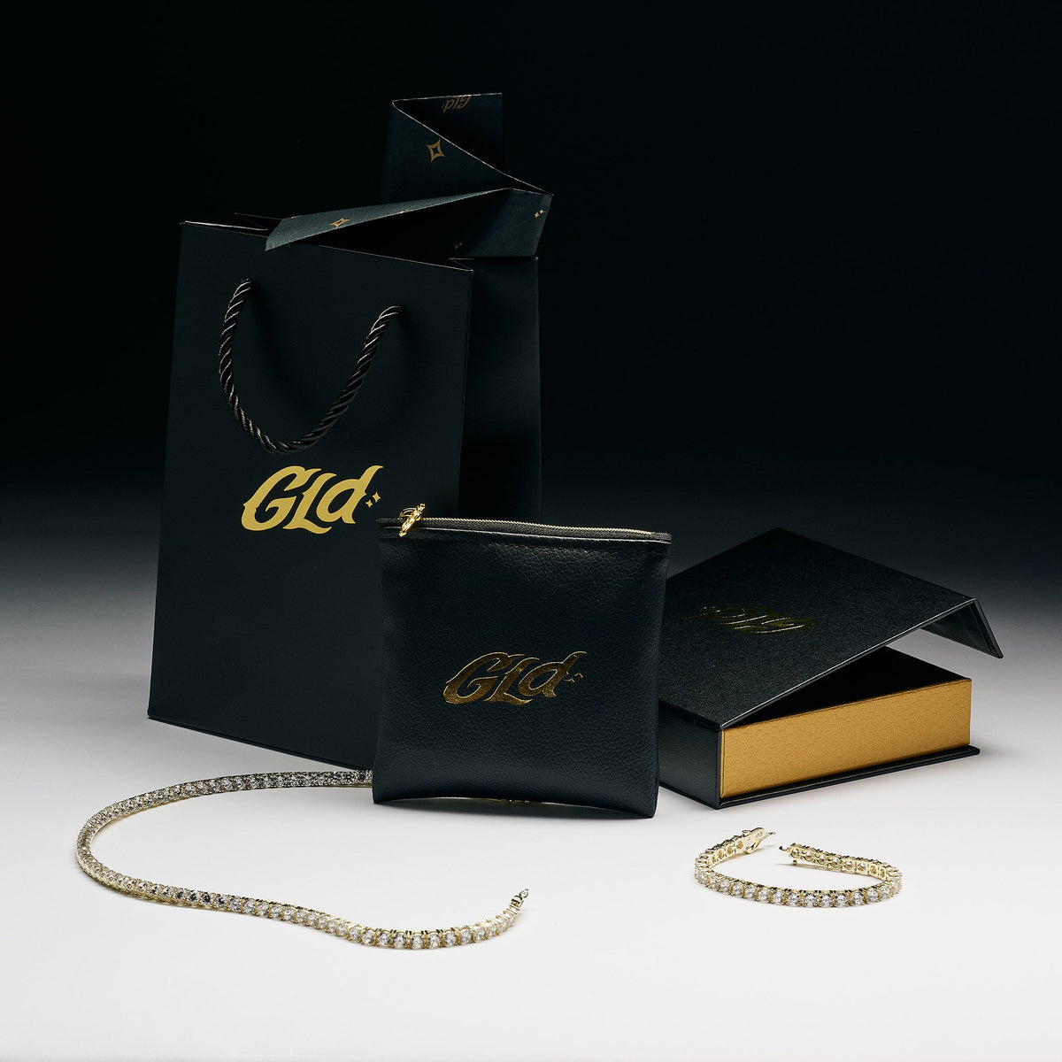 Diamond Tennis Chain + Bracelet Gift Bundle in Yellow Gold - 5mm